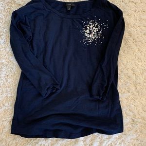 Jcrew long sleeve shirt w/ crystals size XS